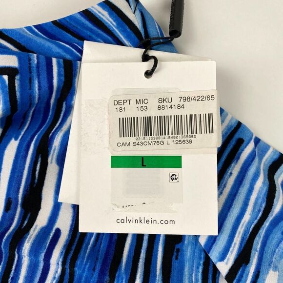 Calvin Klein Blue Geometric Blouse - Picture 8 of 9